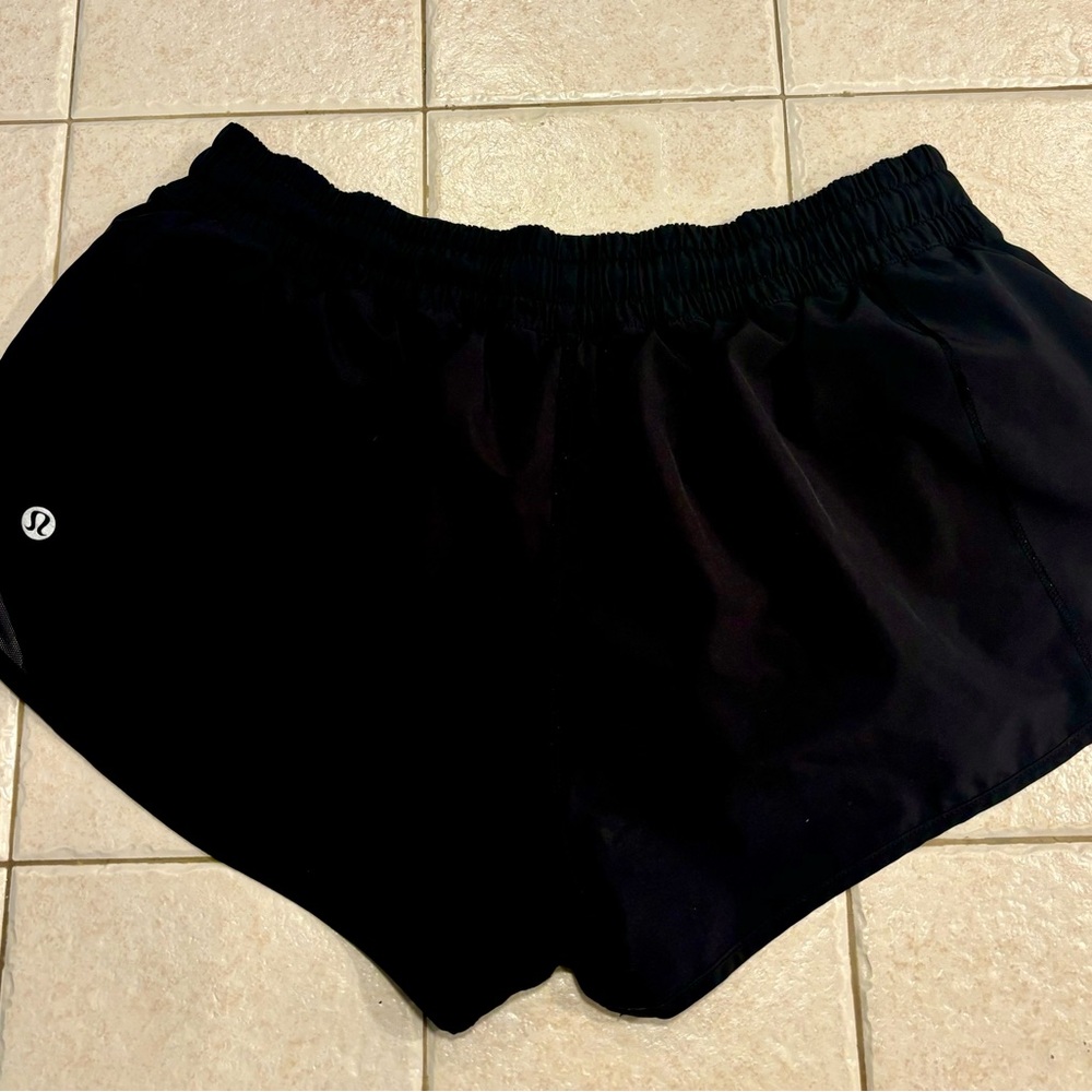 Lululemon Black Hotty Hot Shorts, size 8, 2 1/2 inch length.